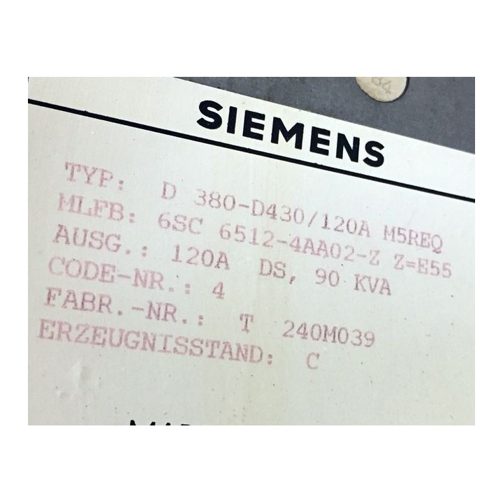 Variateur de broche SIEMENS 6SC6512-4AA02-Z