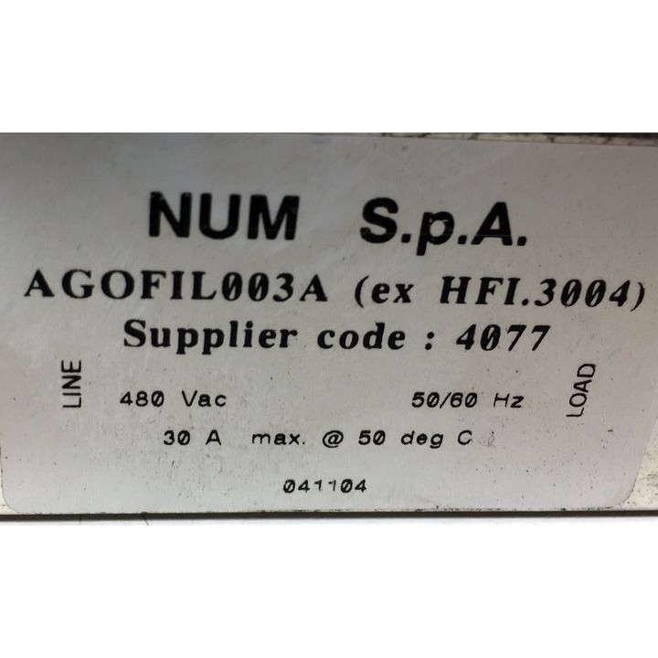 Filtre NUM AGOFIL003A