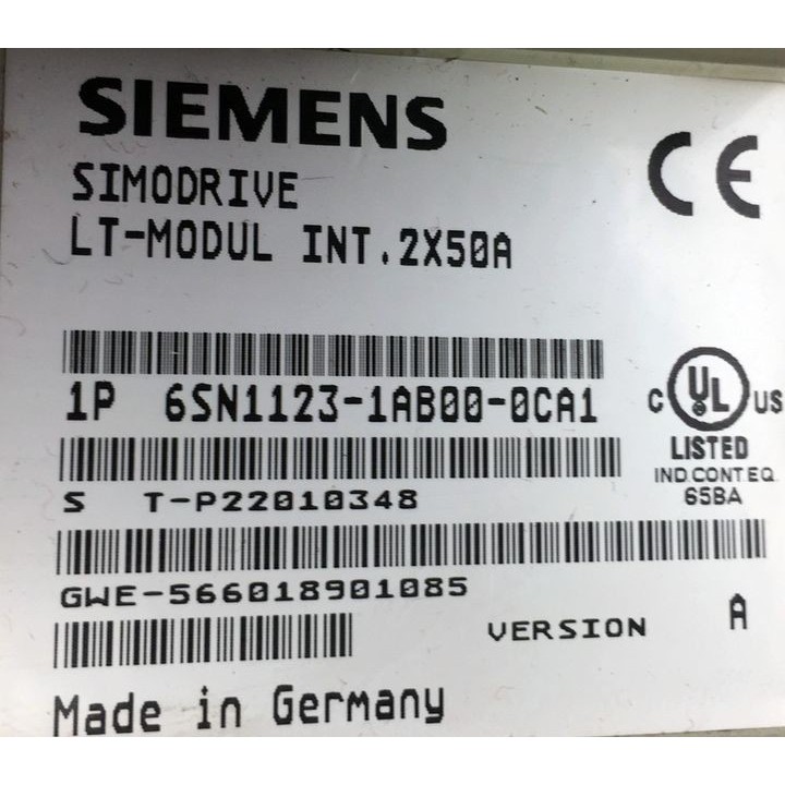 SIEMENS 2x50A 6SN1123-1AB00-0CA1 servo drive