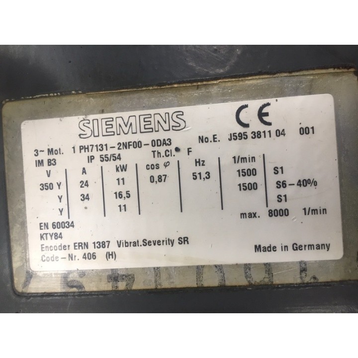 Moteur de broche SIEMENS 1PH7131-2NF00-0DA3