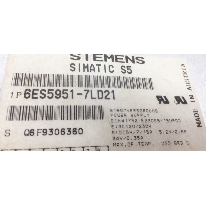 SIEMENS 6ES5951-7LD21 SIMATIC S5 power supply board