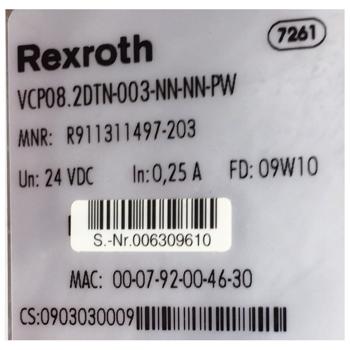 REXROTH VCP 08.2DTN-003-NN-NN-PW display unit