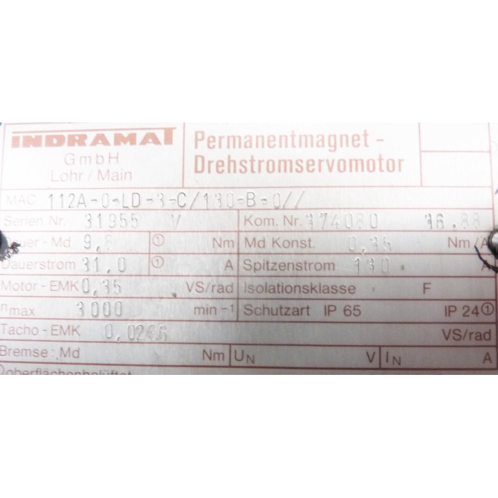 Moteur INDRAMAT MAC 112A-0-LD-3-C/130-B-0