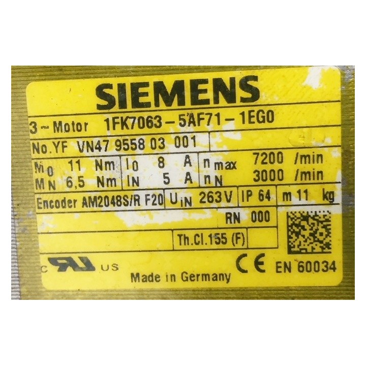 Moteur SIEMENS 1FK7063-5AF71-1EG0