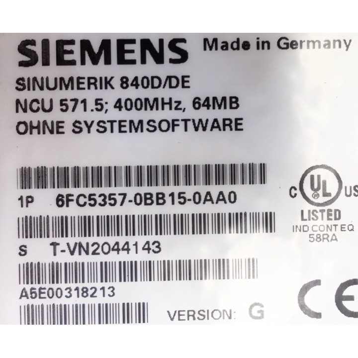 SIEMENS 6FC5357-0BB15-0AA0 NCU SINUMERIK 840D BOARD