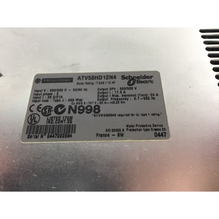 Variateur TELEMECANIQUE ALTIVAR 58 ATV58HD12N4