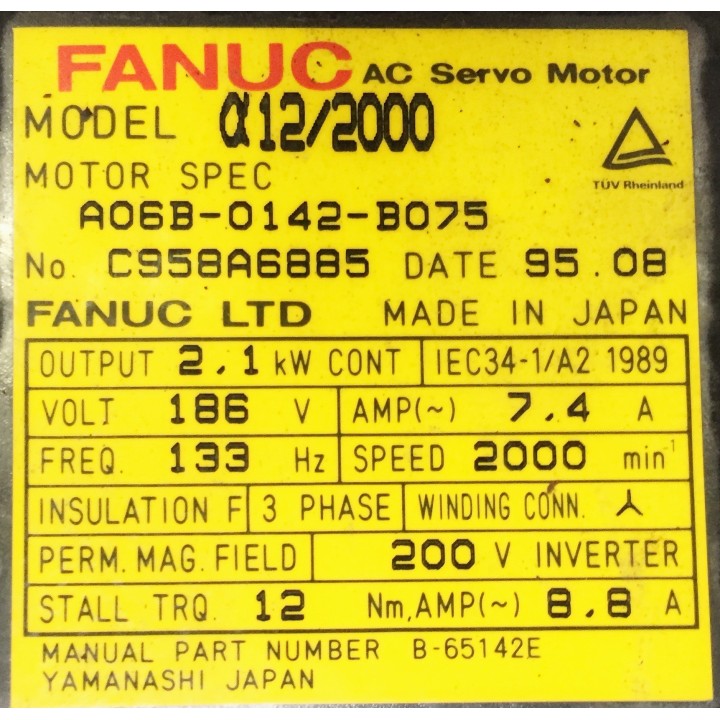 FANUC A06B-0142-B075 axis motor