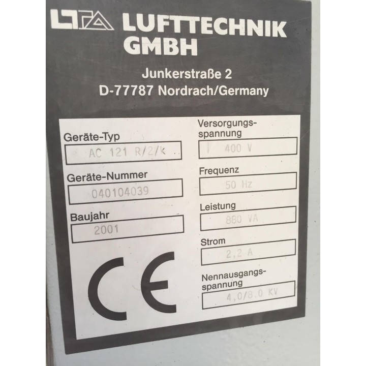 Aspirateur de brouillard d'huile LUFTTECHNIK AC 121 R/2/K