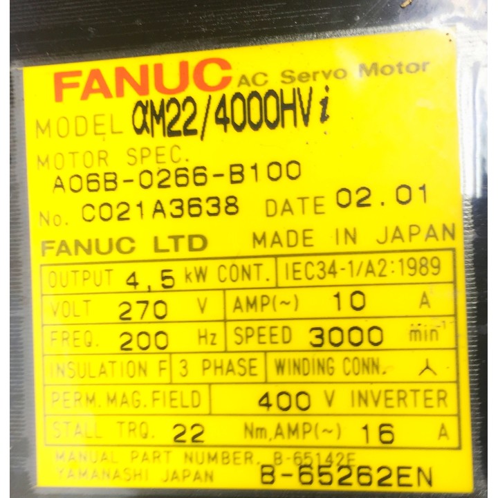 FANUC ALPHA A06B-0266-B100 motor