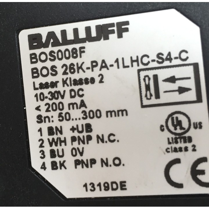 BALLUFF BOS 26K-PA-1LHC-S4-C SENSOR
