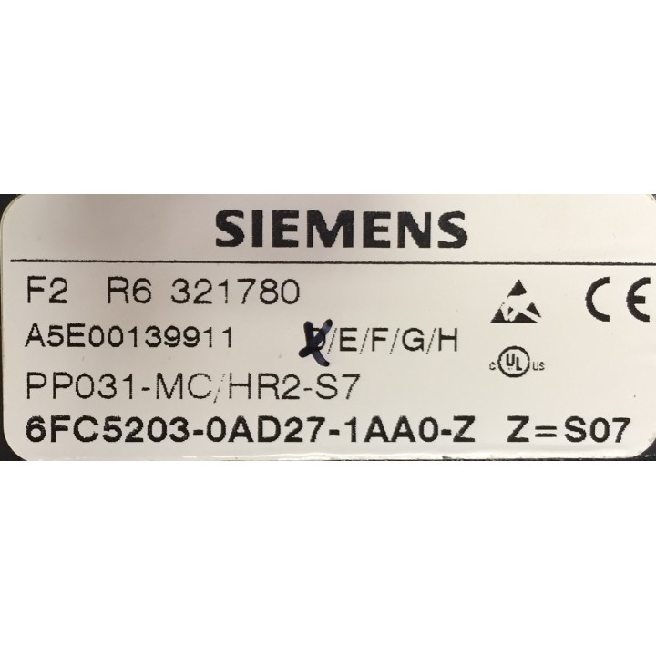 SIEMENS 6FC5203-0AD27-1AA0-Z operator panel