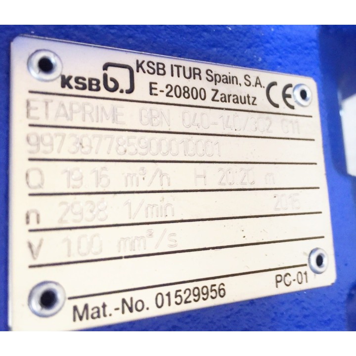 KSB ETAPRIME GBN 040-140/302 G11 pump