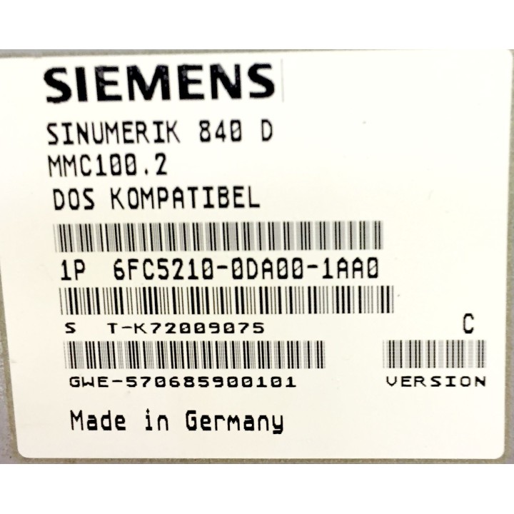 SIEMENS 6FC5210-0DA00-1AA0 MMC SINUMERIK 840D