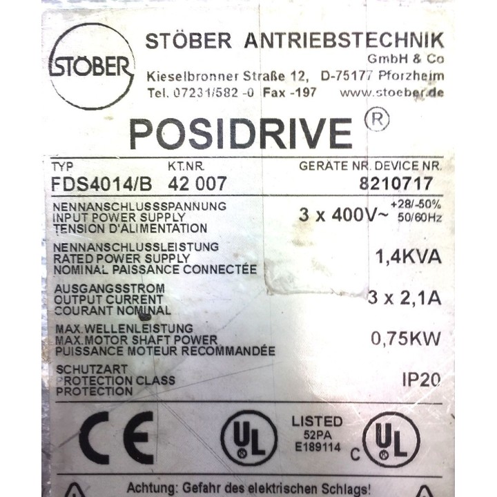 Variateur STRÖBER POSIDRIVE FDS4014/B