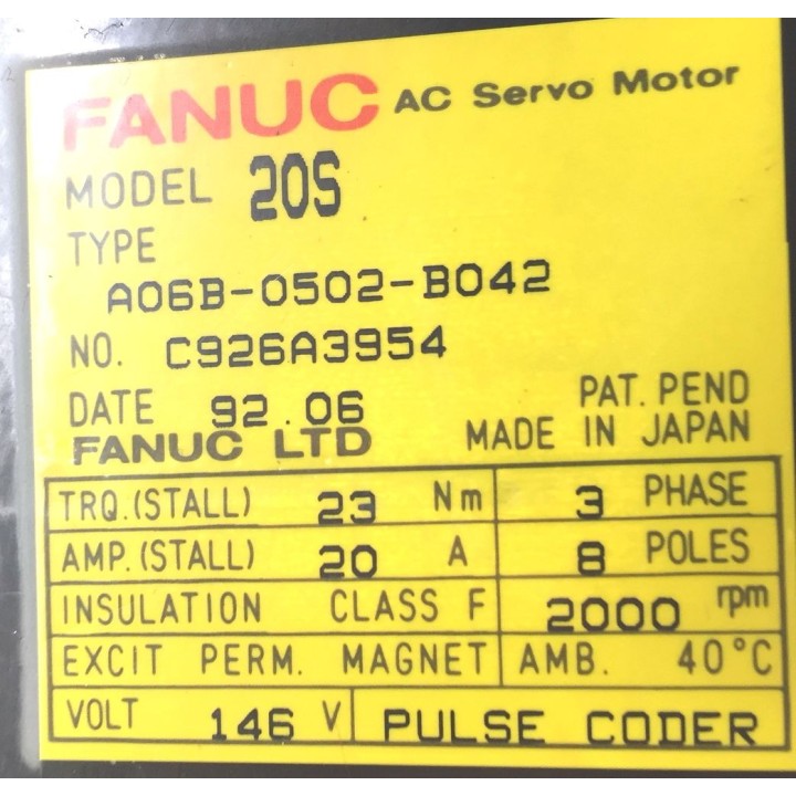 FANUC A06B-0502-B042 axis motor