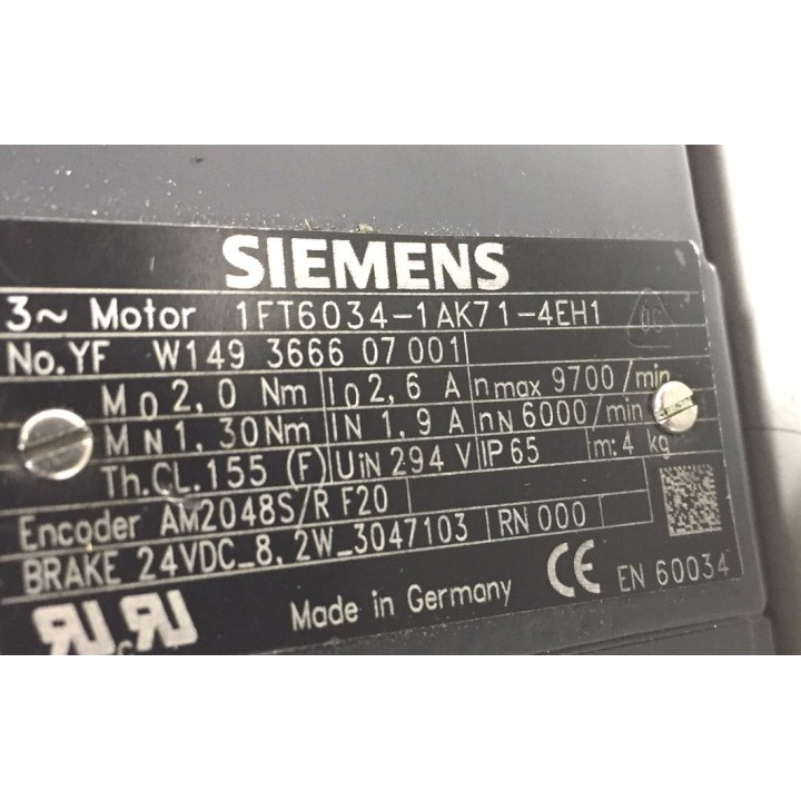 Moteur SIEMENS 1FT6034-1AK71-4EH1
