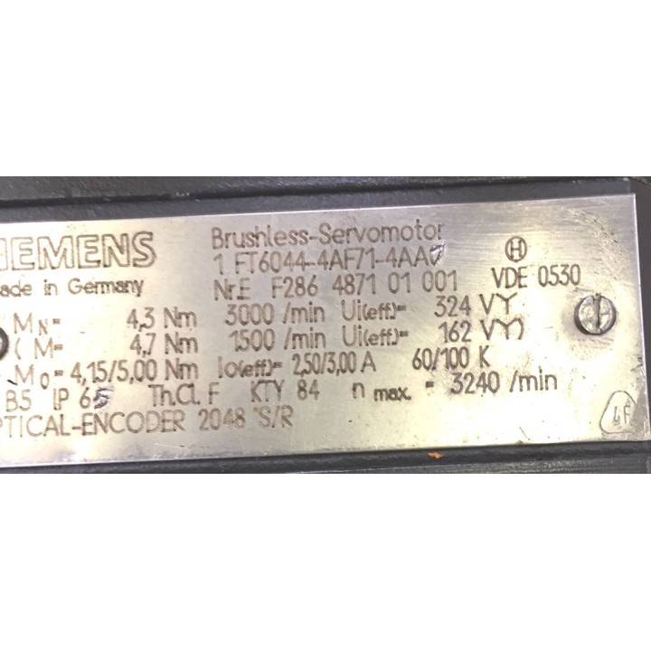 Moteur d'axe SIEMENS 1FT6044-4AF71-4AA0