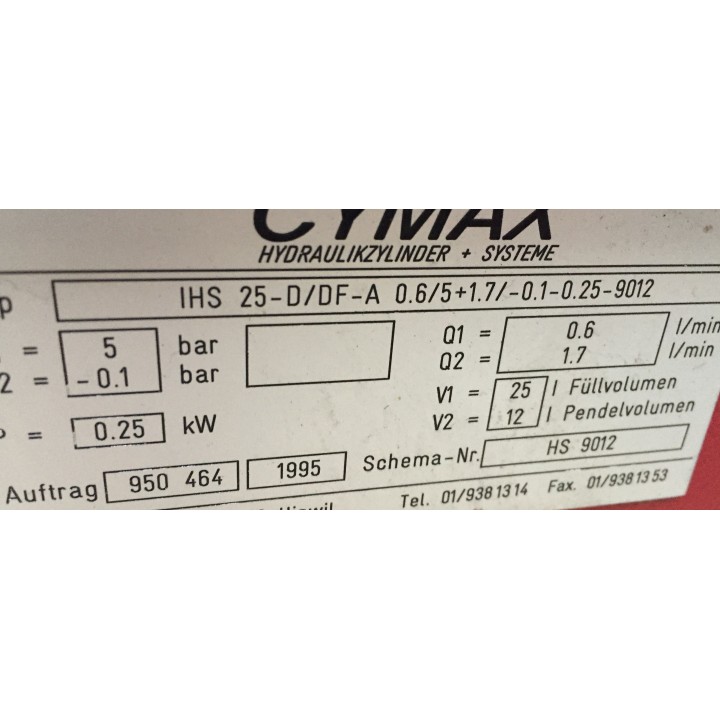 Unité hydraulique CYMAX IHS 25-D/DF-A