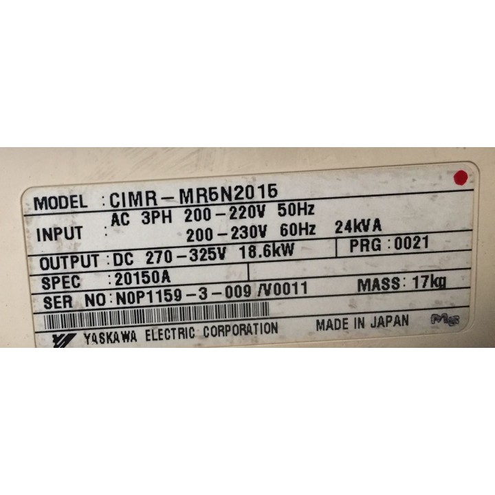 YASKAWA ELECTRIC VS-656 CIMR-MR5N2015 servo unit
