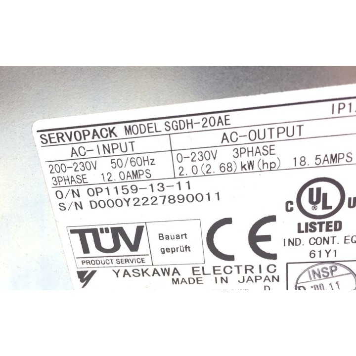 YASKAWA SGDH-20AE servo unit