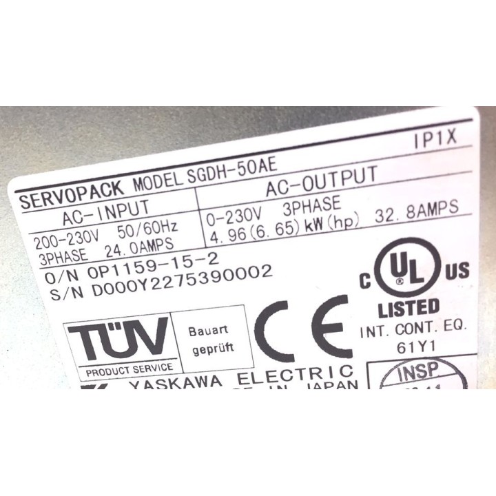 YASKAWA ELECTRIC SGDH-50AE servo drive