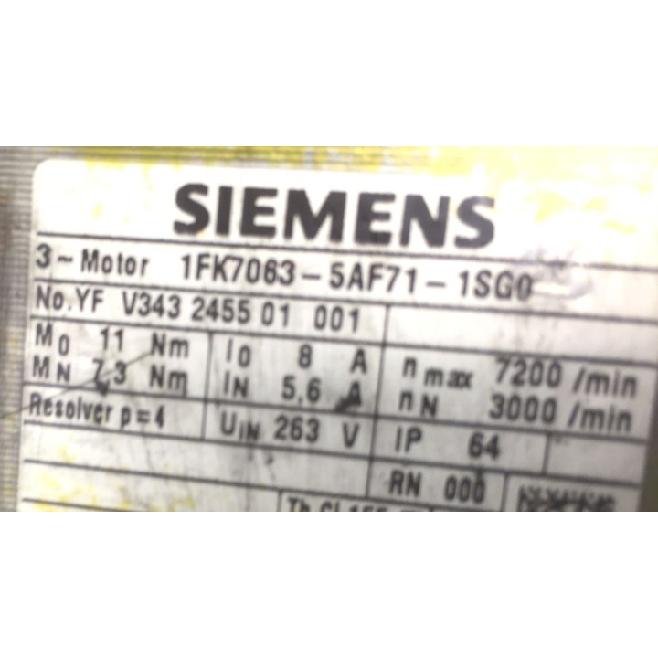 Moteur axe SIEMENS 1FK7063-5AF71-1SG0