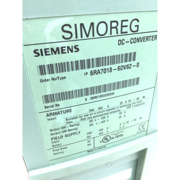 SIEMENS 6RA7018-6DV62-0 DC CONVERTER