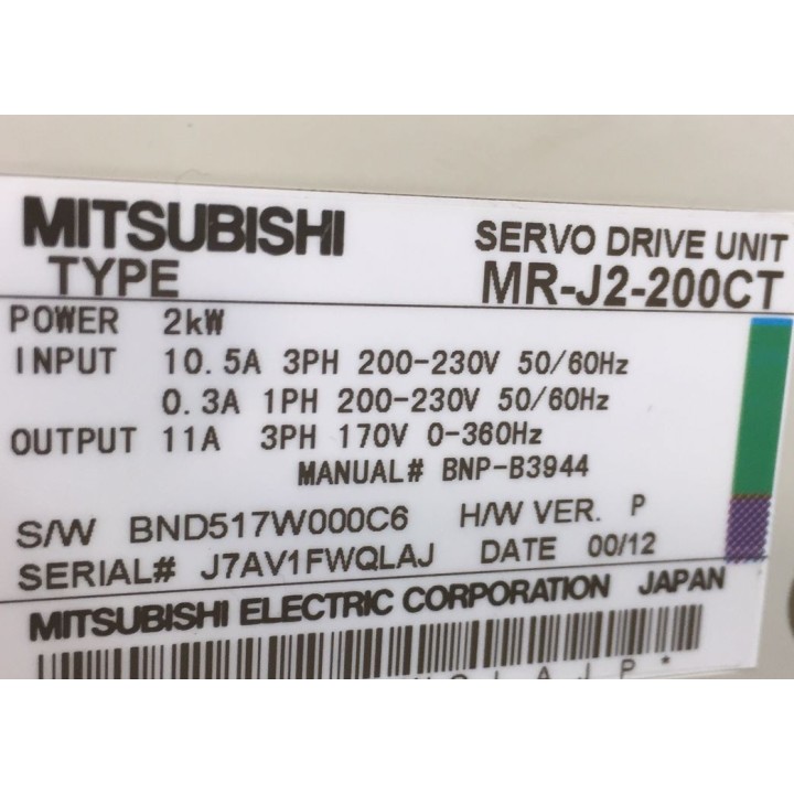 Variateur Meldas MITSUBISHI MR-J2-200CT 2 kW