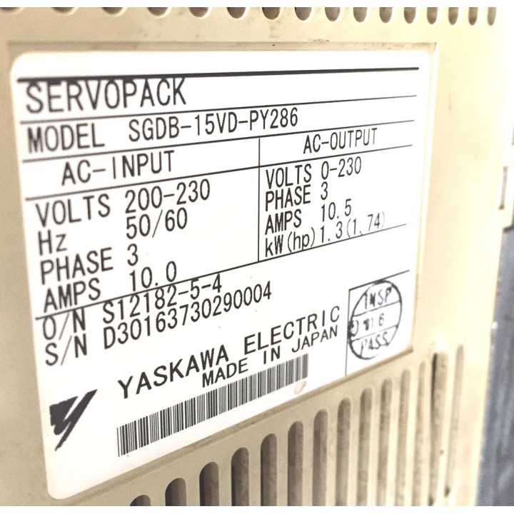 Variateur axe YASKAWA SGDB-15VD-P    Y287