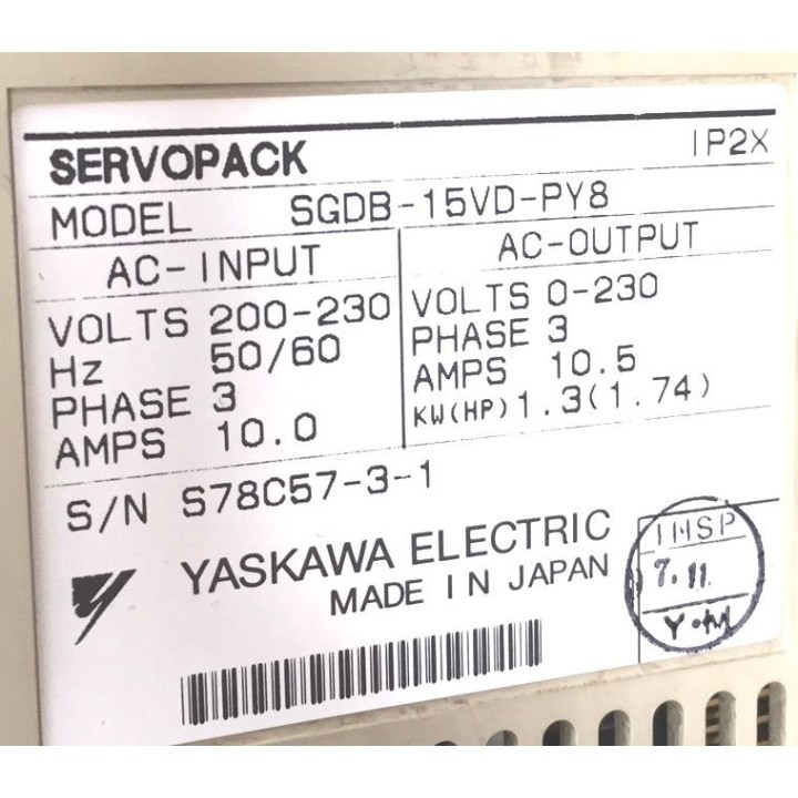 Variateur axe YASKAWA SGDB-15VD-P    Y287