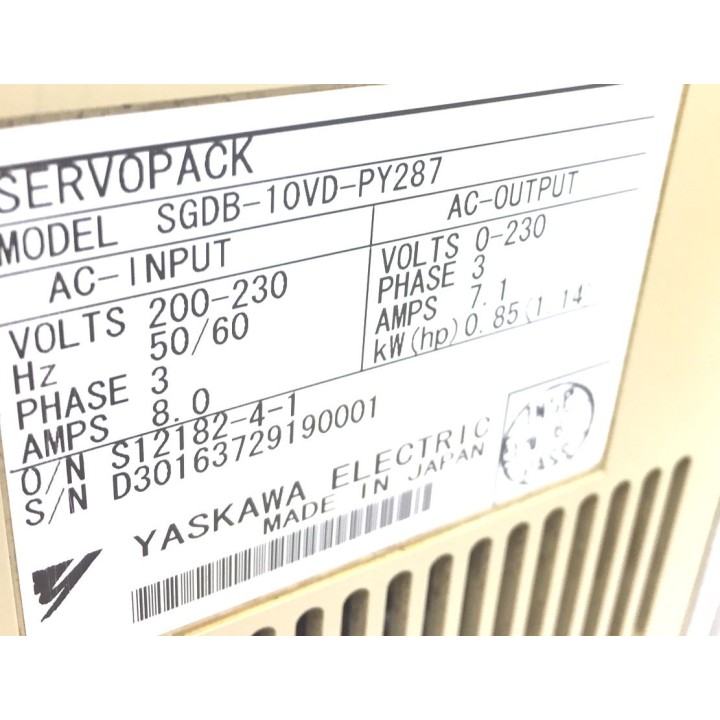 YASKAWA servopack SGDB-10VD-PY287 servo unit