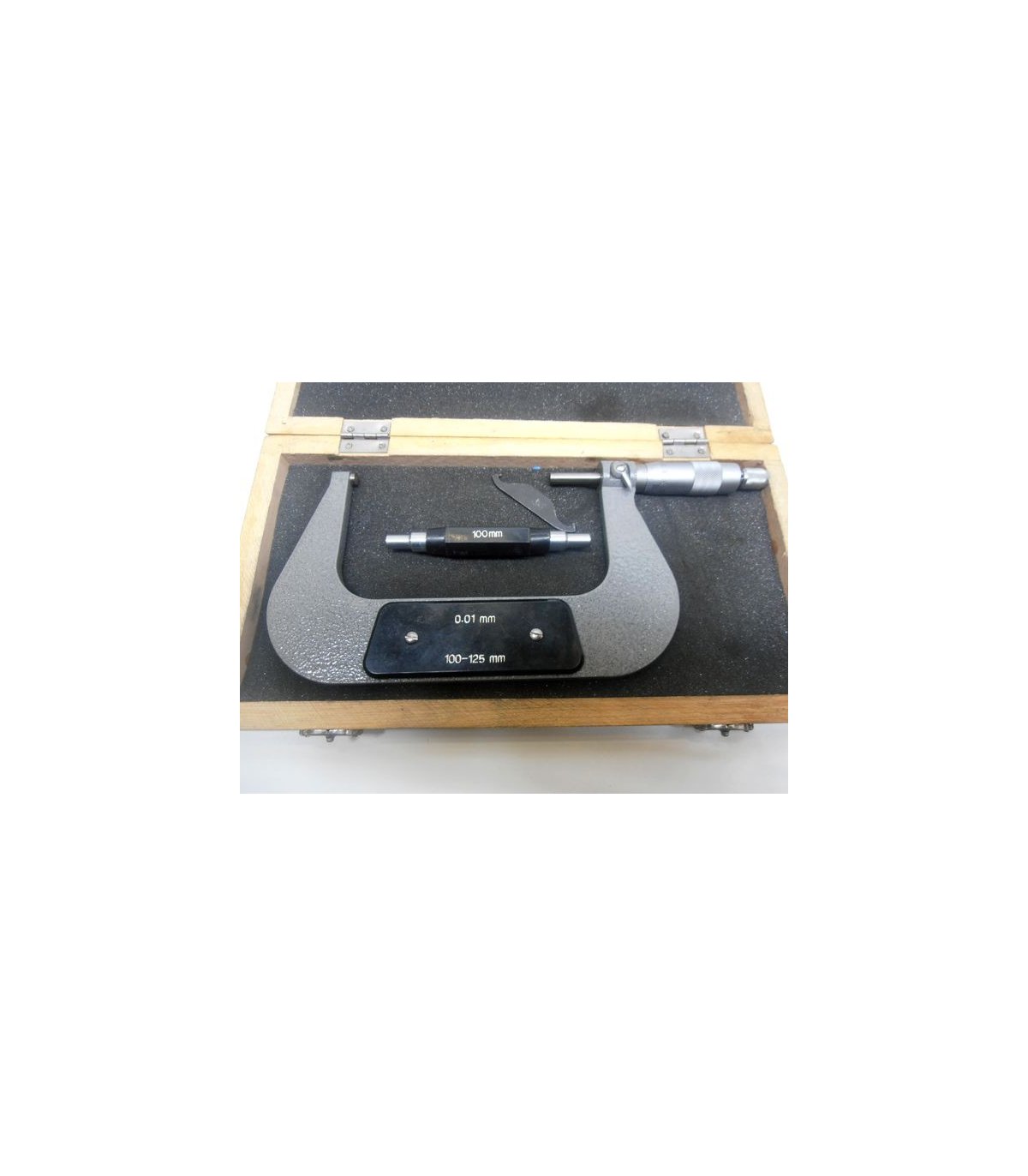 Micrometro Esterni 100-125 Mm 1/100 - Con Astuccio Legno, Contatti In Metallo Duro - Foto 6