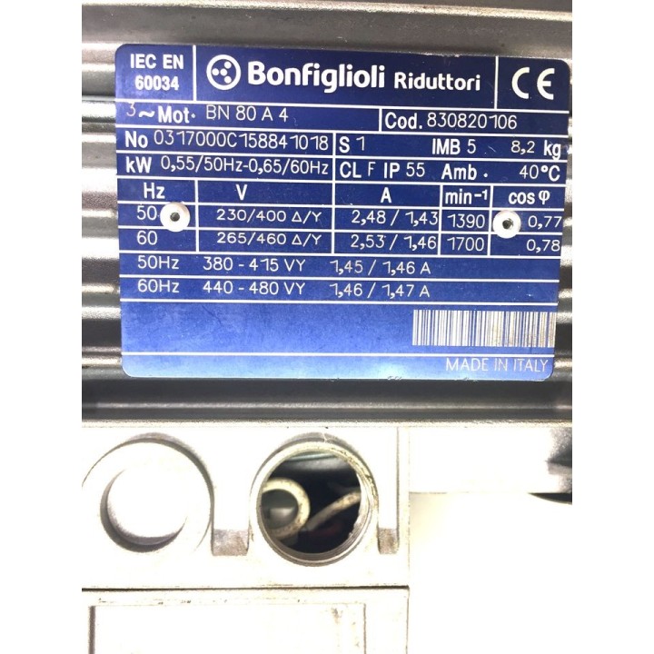 BONFIGLIOLI BN80A4 0,55 kw motor