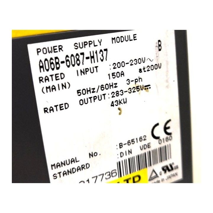 FANUC ALPHA A06B-6087-H137 power supply