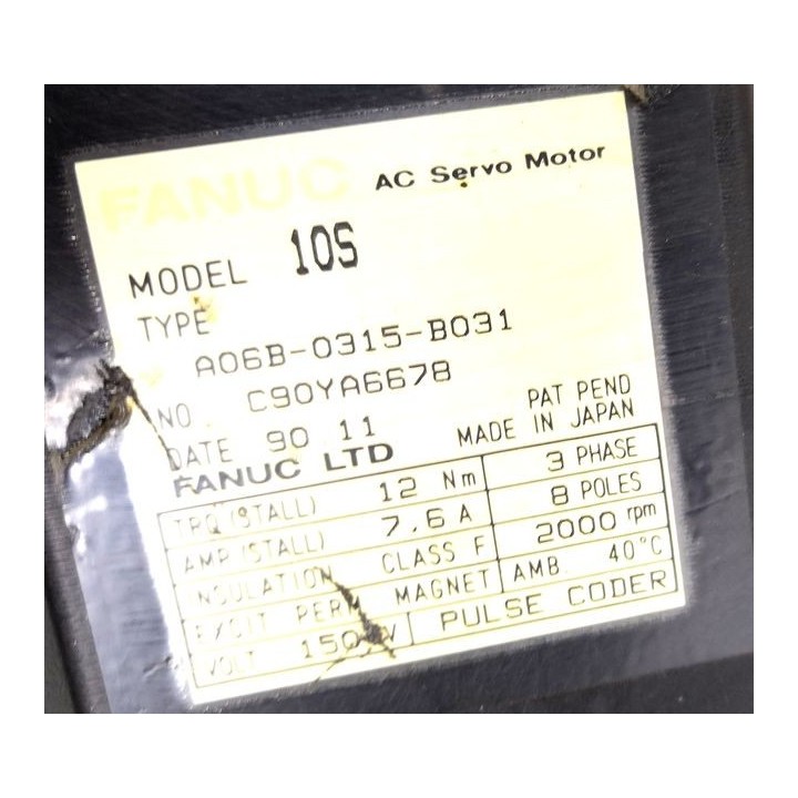 Moteur axe FANUC MODEL 10S A06B-0315-B031