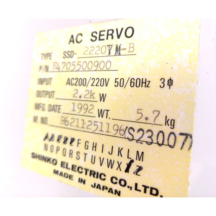 SHINKO ELECTRIC SSD-2220YM-B servo unit drive