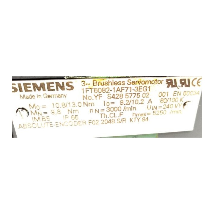 SIEMENS 1FT6082-1AF71-3EG1 motor