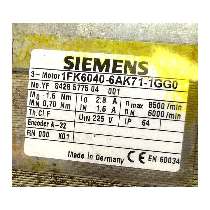 Moteur SIEMENS 1FK6040-6AK71-1GH0