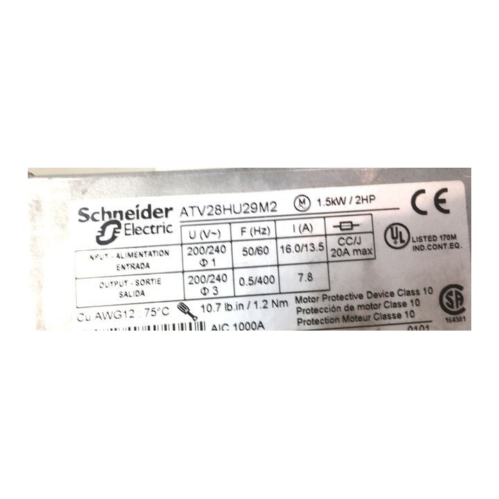 Variateur SCHNEIDER TELEMECANIQUE 1,5KW ATV28HU29M2
