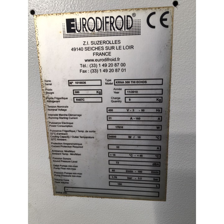 Refroidisseur d'huile EURODIFROID KRNA 300  34,5 KW