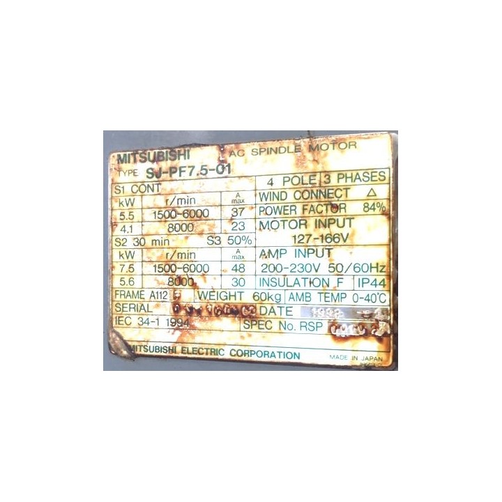 MITSUBISHI SJ-PF7.5-01 spindle motor