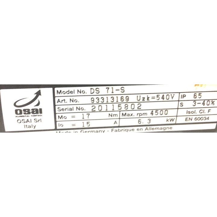 Moteur axe OSAI DS 71-S