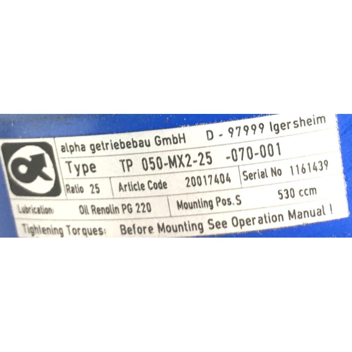 Reducteur Alpha getriebebau TP 050-MX2-25