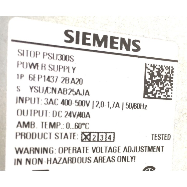 Alimentation SIEMENS 24V/40A 6EP1437-2BA20