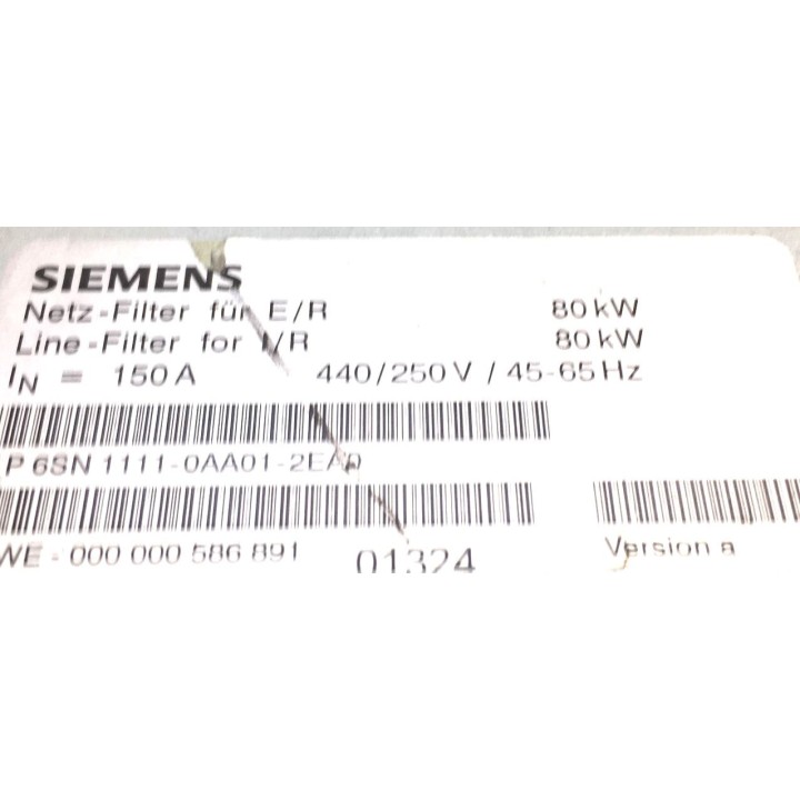 Filtre SIEMENS 80KW 6SN1111-0AA01-2EA0
