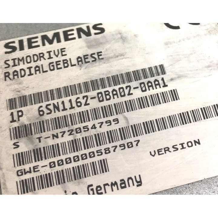 Ventilateur SIEMENS 6SN1162-0BA02-0AA1 PAPST D2D133-AB06