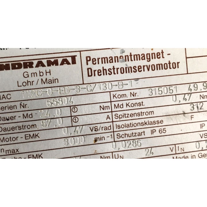 INDRAMAT MAC 112C-0-ED-3-C/130-B-1 motor