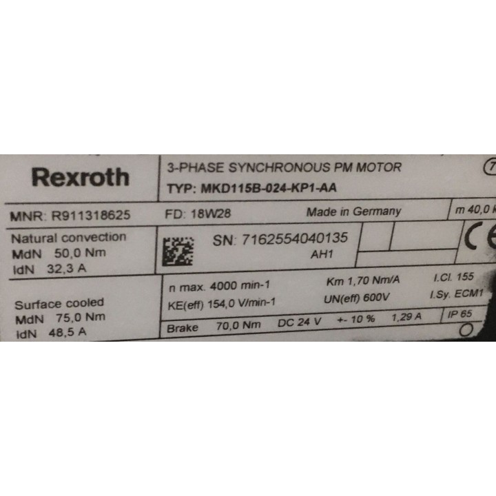 Moteur REXROTH MKD115B-024-KP1-AA