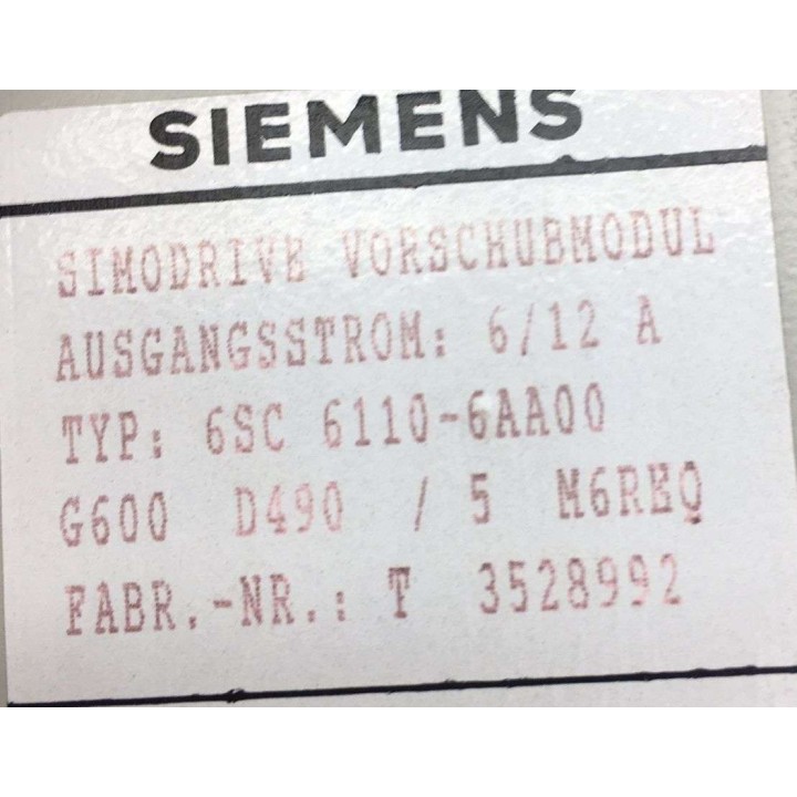 SIEMENS 6SC6110-6AA00