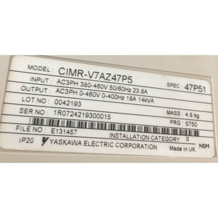 YASKAWA CIMR-V7AZ47P5